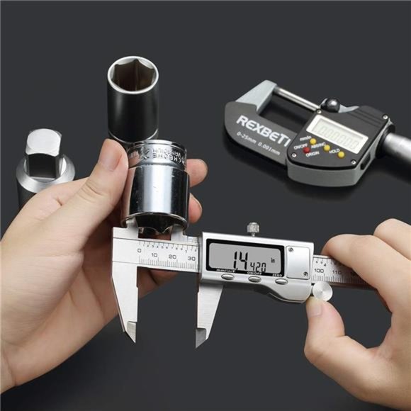 Digital Caliper 6 Inch Measuring Tool Stainless Steel - Picture 6 of 7